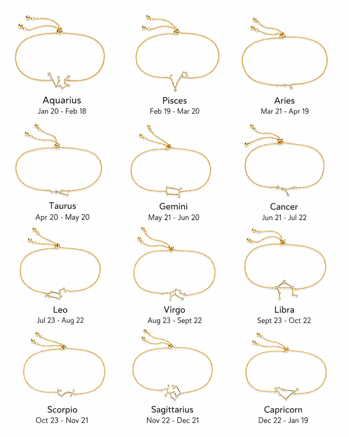 Zodiac Constellation Bracelet