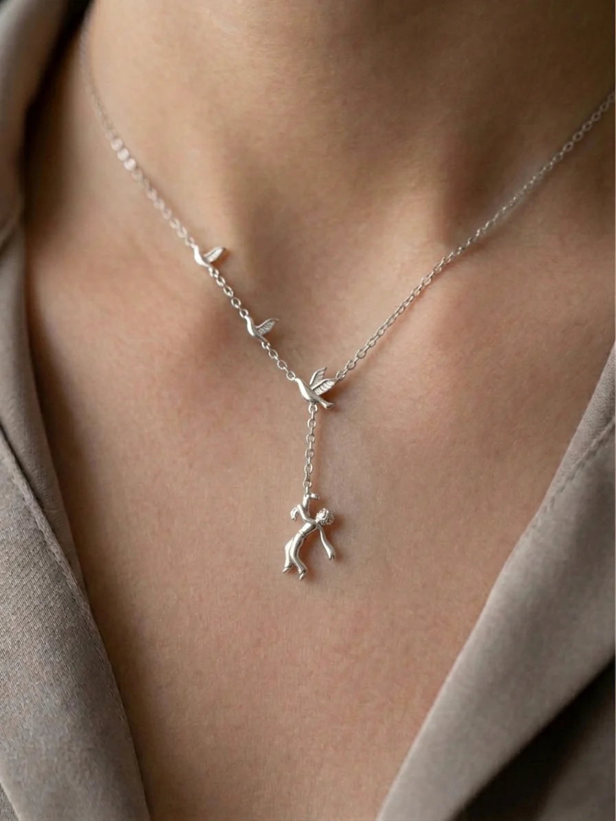 The Little Prince Flying in the Sky Necklace